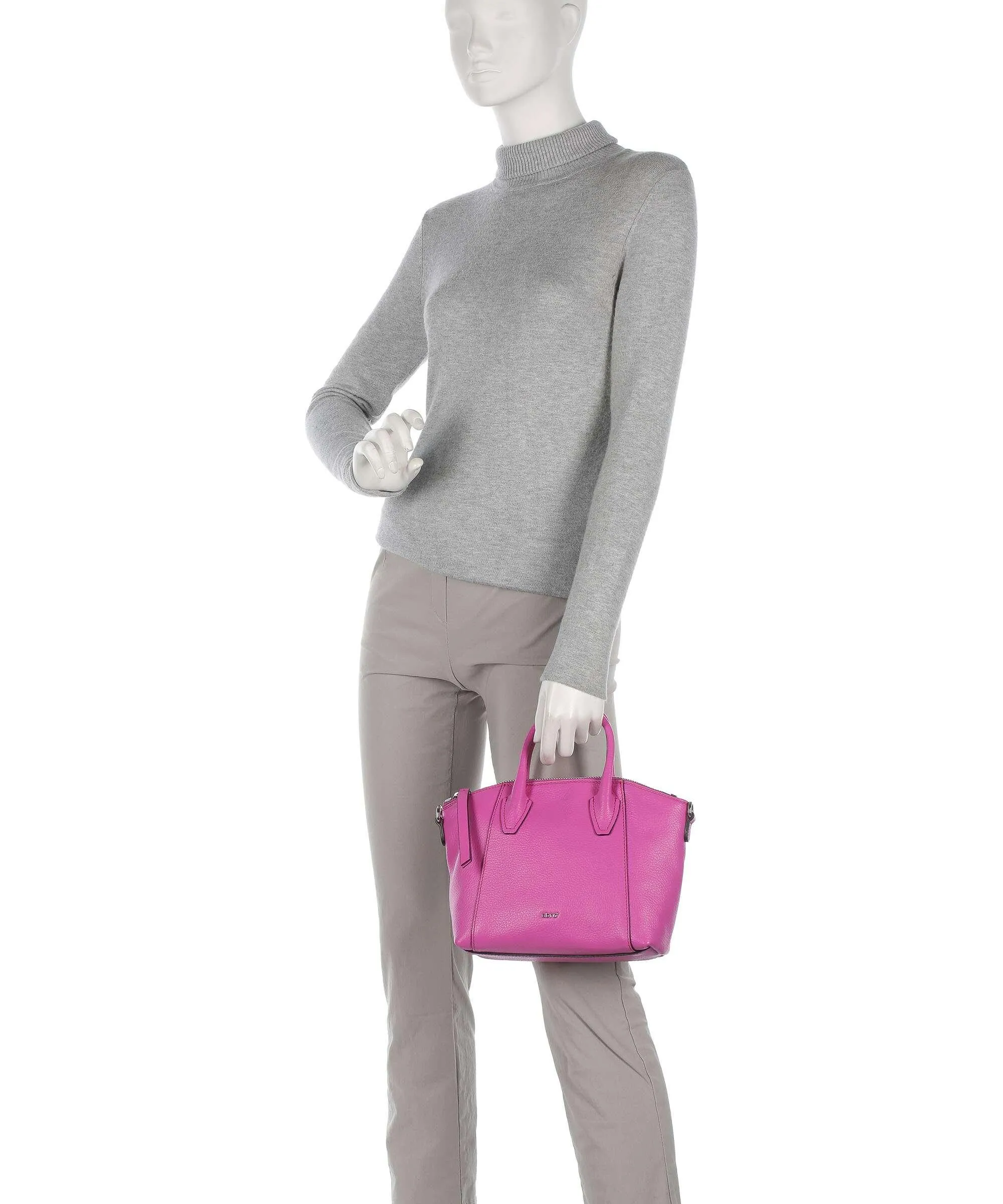  Abro Ariete Ivy Borsa a mano pelle granulata pink  