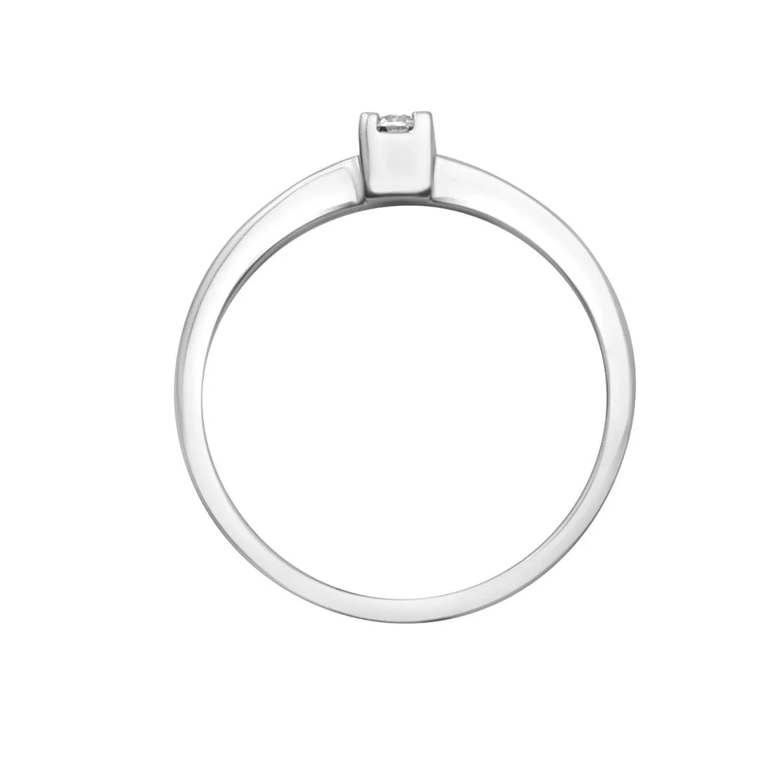 Anello solitario in oro bianco con diamante