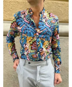 Camicia uomo fantasia - Collo coreano