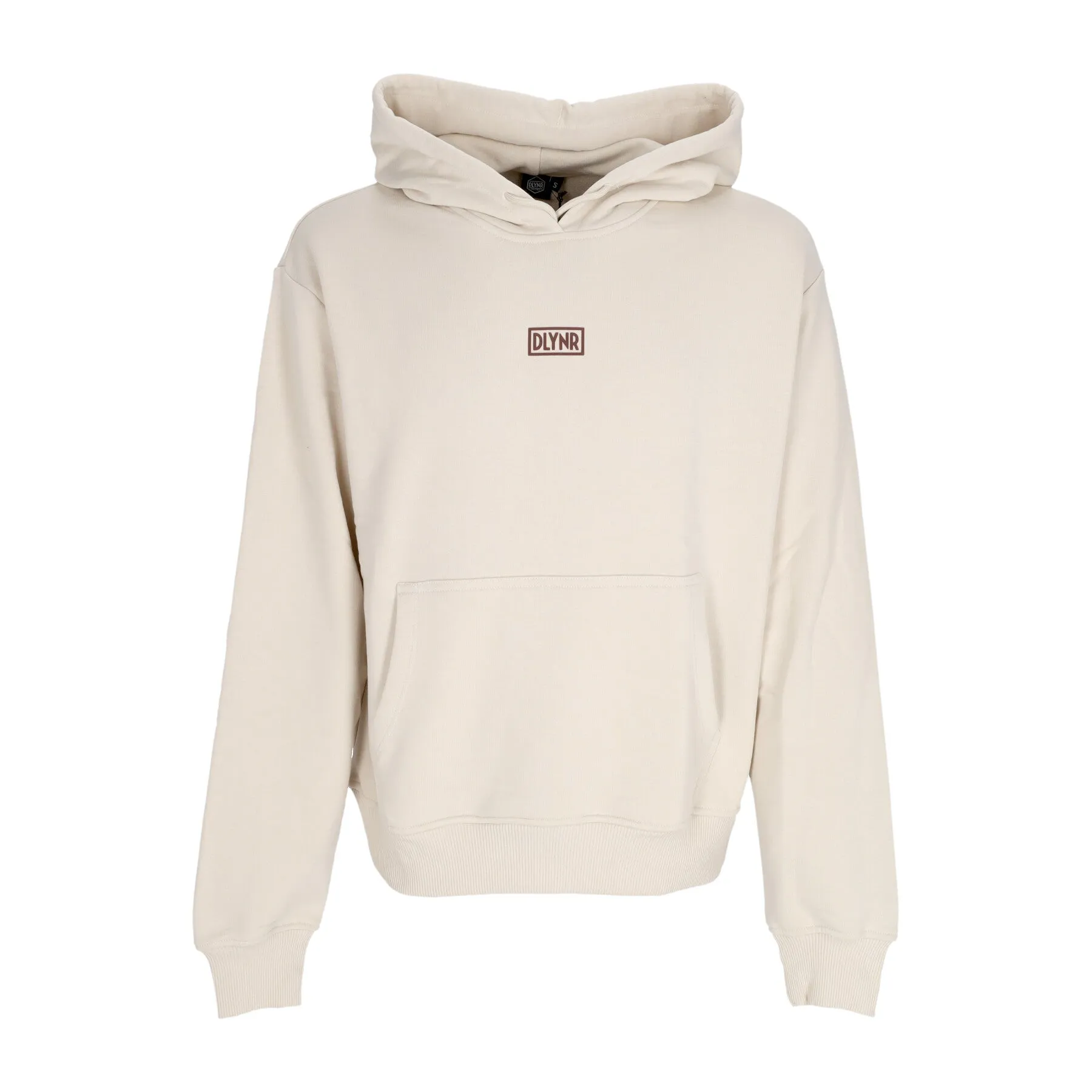 Felpa Leggera Cappuccio Uomo 3d Box Logo Hoodie Beige