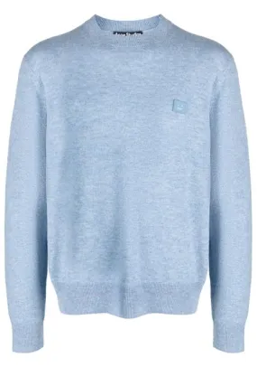 Maglione con applicazione in azzurro - unisex