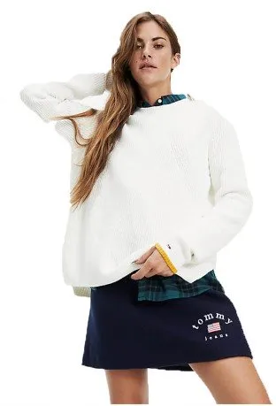 Maglione Donna Side Slit Crew Sweater