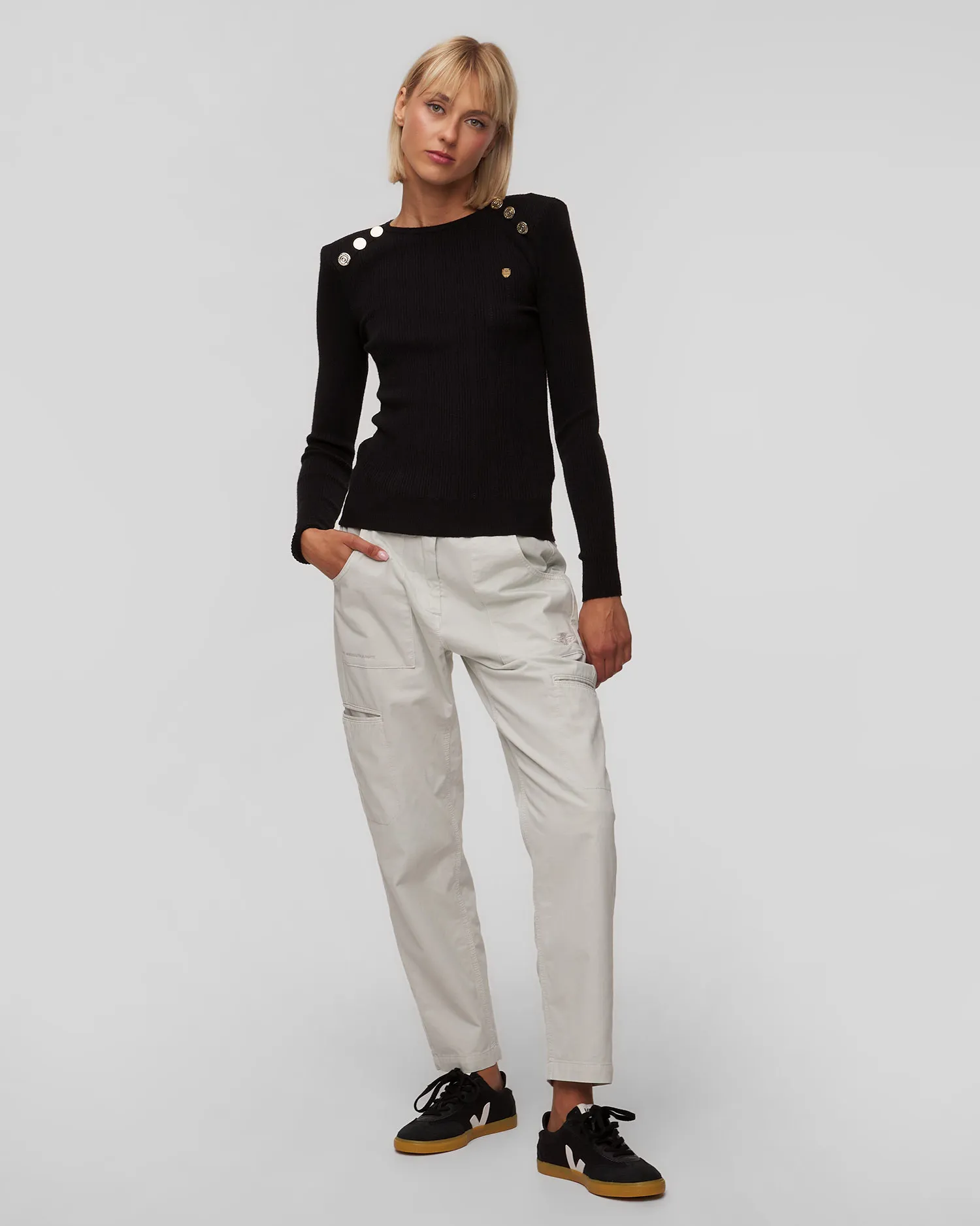 Maglione nero da donna Aeronautica Militare 242MA1535DL547-101