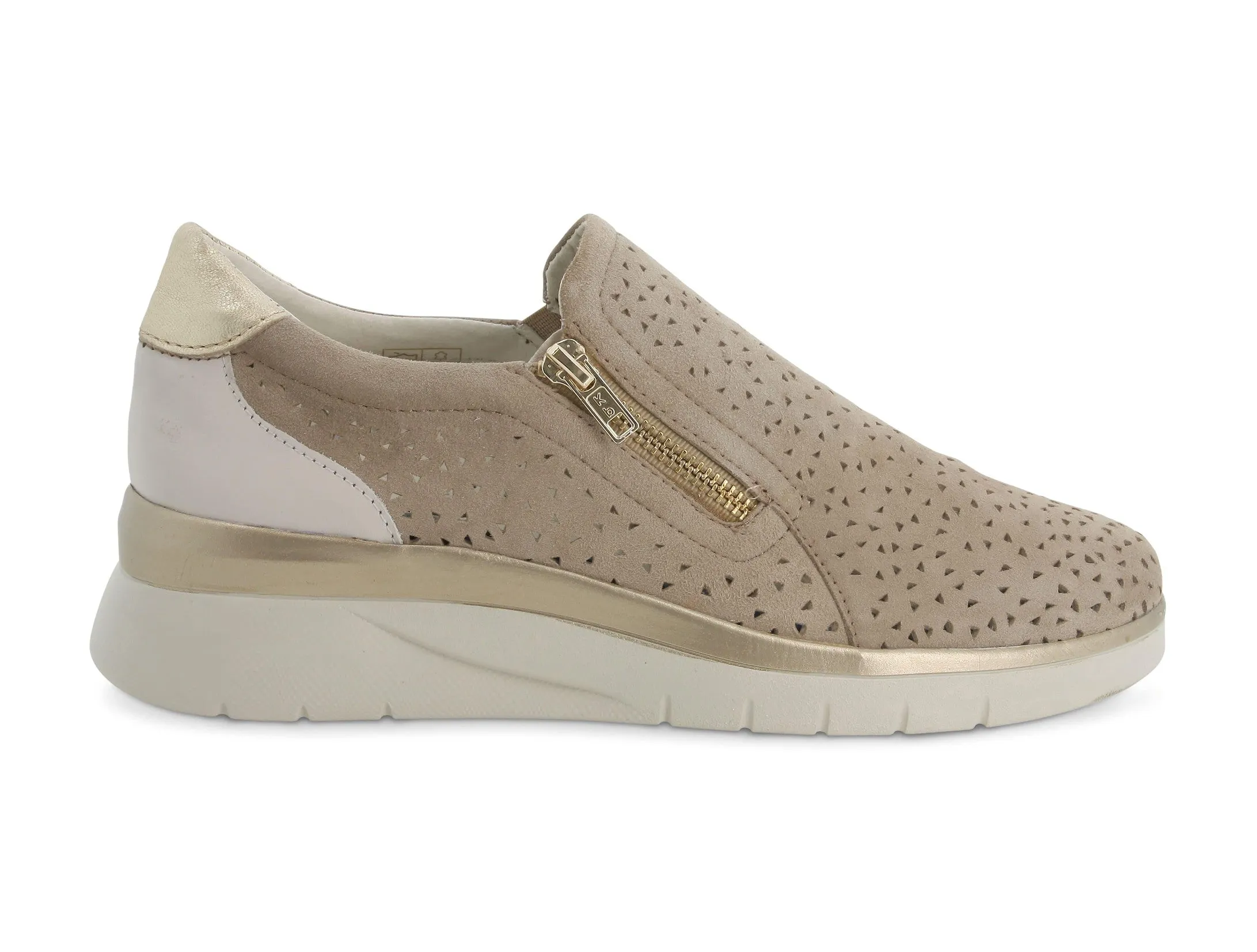 Melluso donna scarpe basse con zip in camoscio
