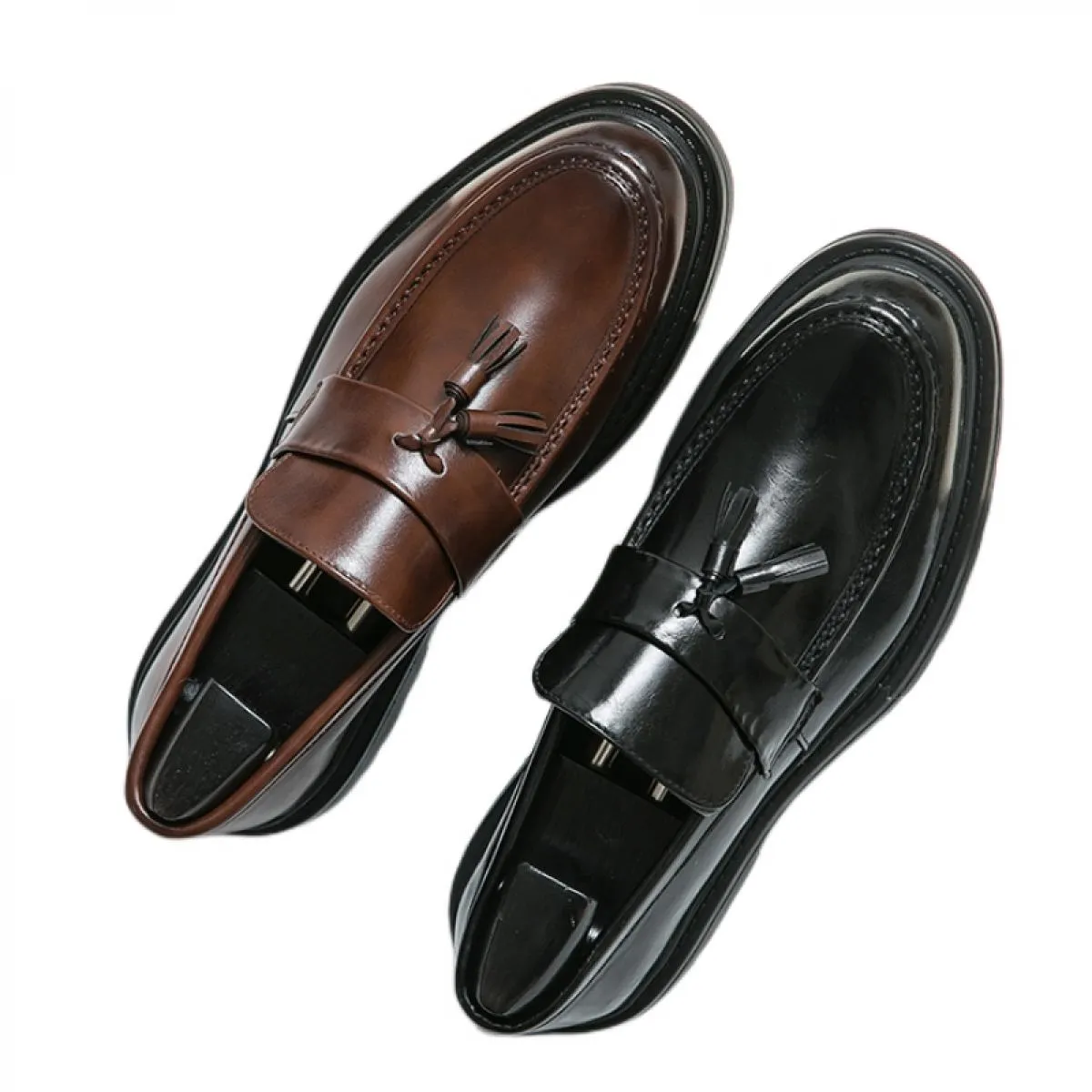 Mocassini neri Nappe Scarpe da sposa marroni da uomo Scarpe formali da uomo d'affari Spedizione gratuita Taglia 38 46