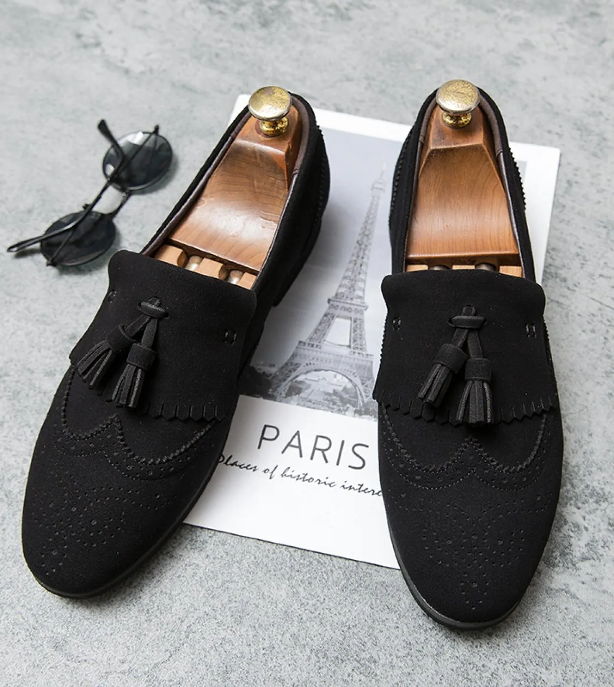 Mocassini Scarpe da uomo Pelle scamosciata sintetica Tinta unita Moda Business Casual Festa di nozze Scarpe classiche con frange