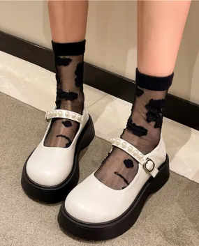 Piattaforma Mary Jane Delle Donne Degli Appartamenti Fibbia Mocassini Scarpe Nuova Tendenza Del Partito Del Vestito Lolita Scarp