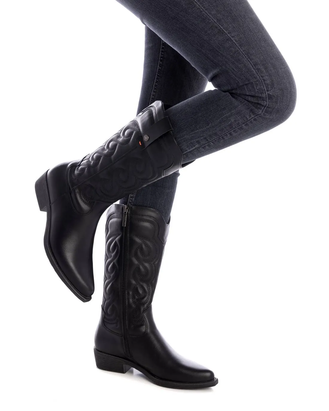 REFRESH Stivale Tacco Basso Donna - 172128 Nero  