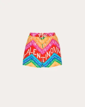 SHORTS IN CREPE DE CHINE VALENTINO CHEVRON 24