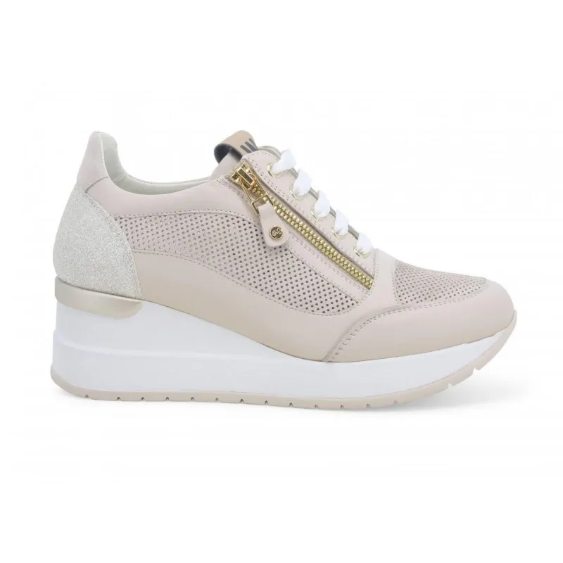 Sneakers da donna In Pelle Beige melluso
