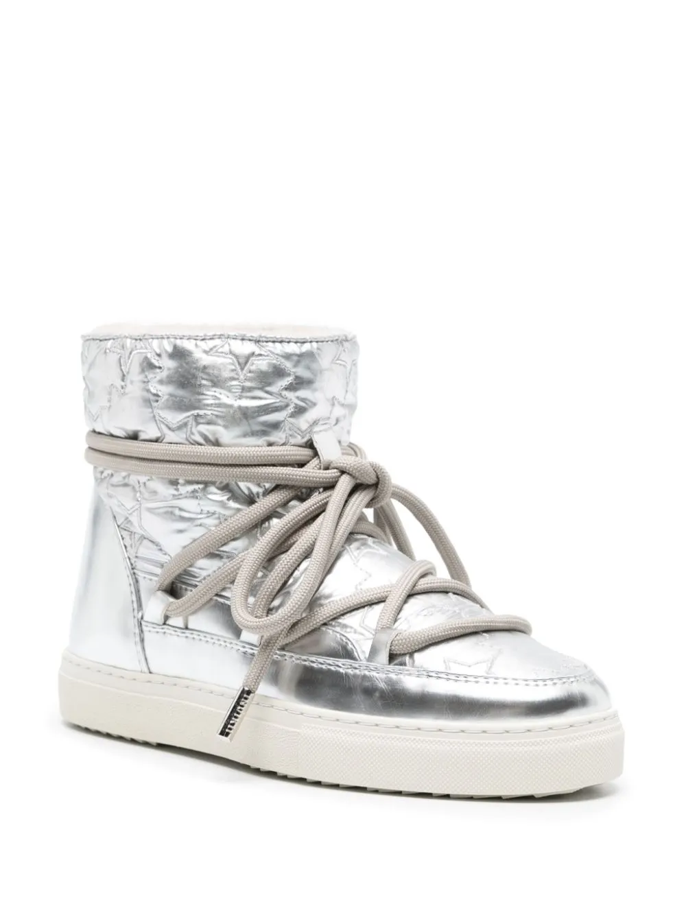 Stivaletti bomber star metallici in argento - donna